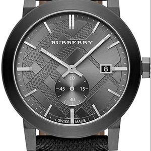 Burberry Men's BU9903 Analog Swiss The City Gray Beat Check Strap 42mm Watch